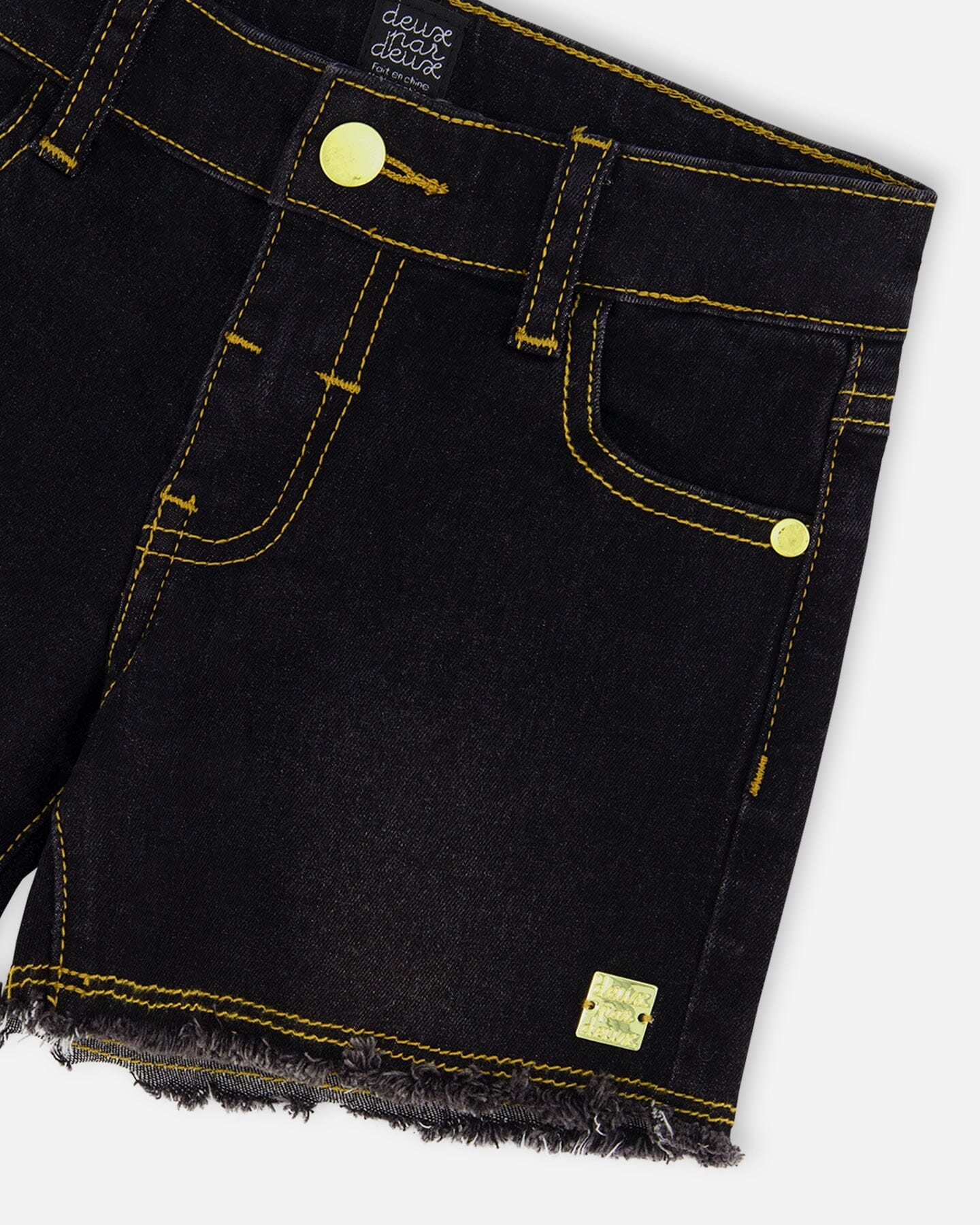 Jean Short With Embroidery Black Jeans-4