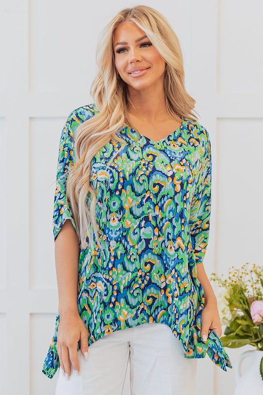 Madeleine Abstract Loose Fit Tunic Blouse-0