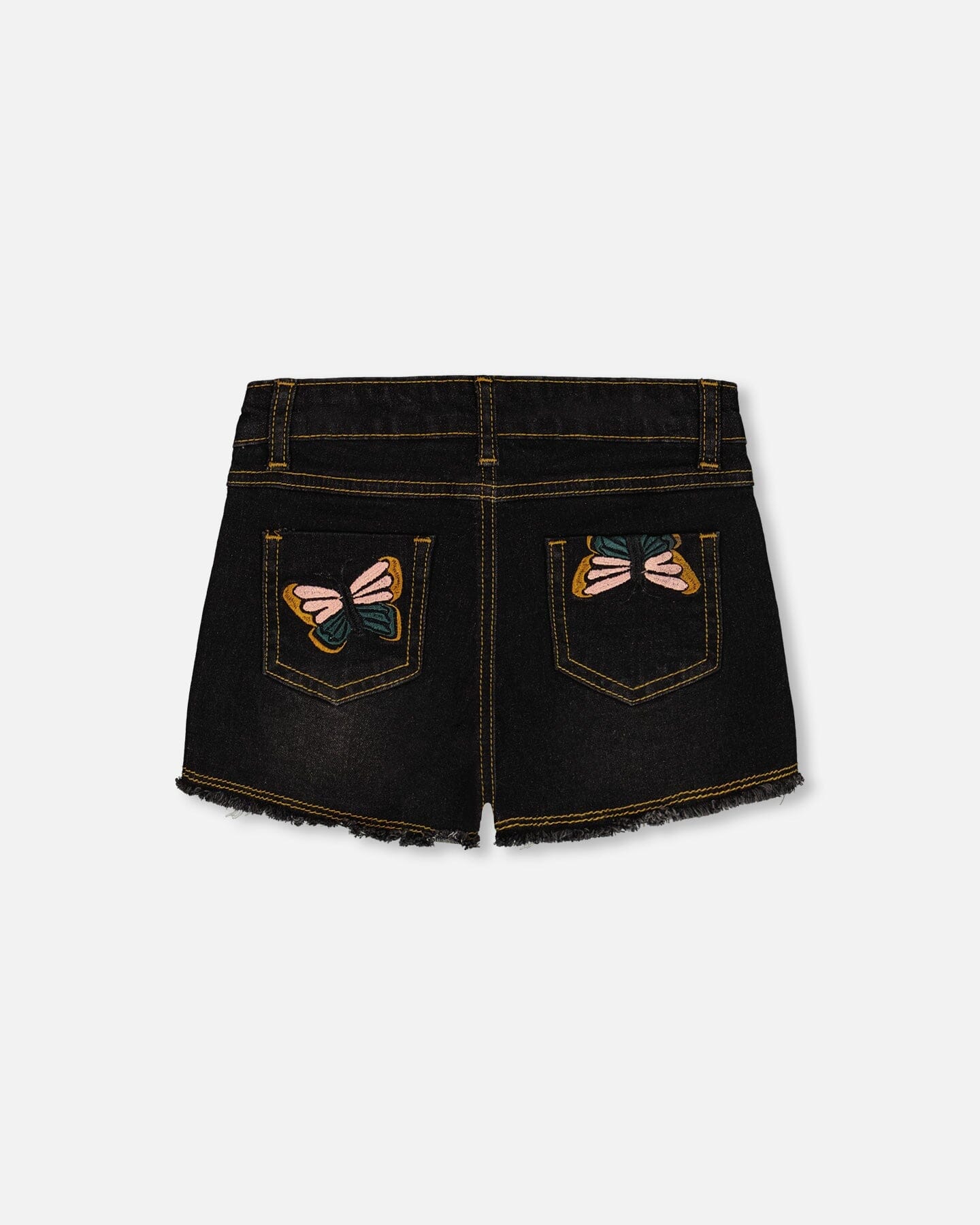 Jean Short With Embroidery Black Jeans-3
